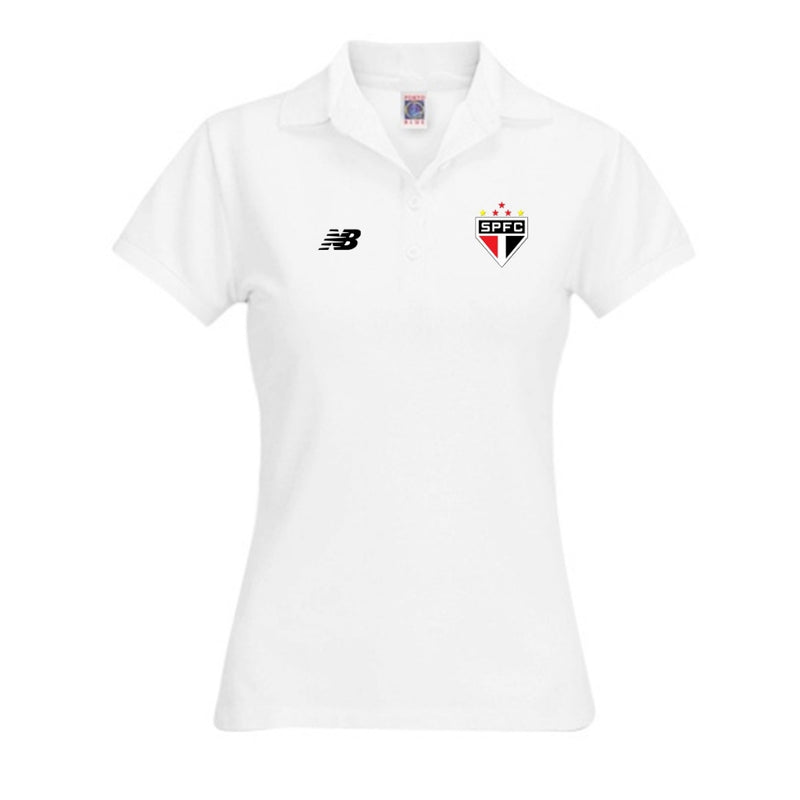 Camiseta Polo BabyLook São Paulo Feminina
