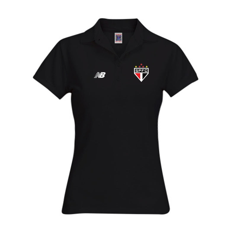Camiseta Polo BabyLook São Paulo Feminina