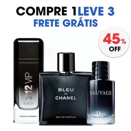 Pague 1, Leve 3 Perfumes Importados (100ml) - 1 Million | 212 | Invictus | SAUVAGE l Ferrari Black