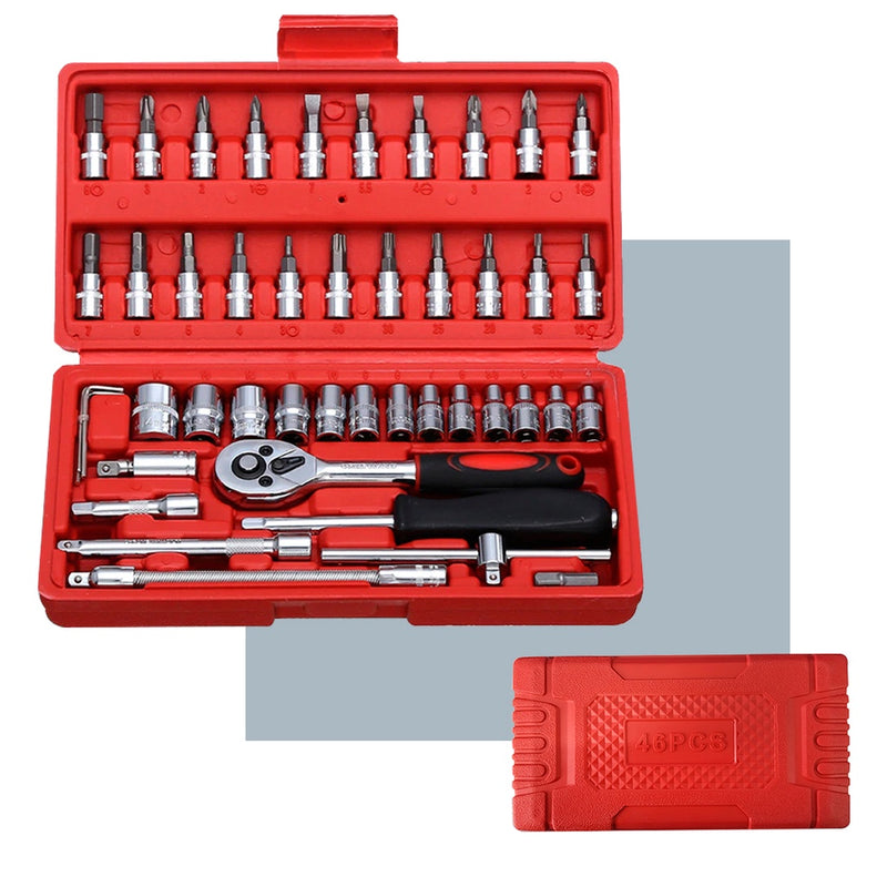 Kit Ferramentas 46 Peças Com Maleta Jogo De Ferramentas Completo