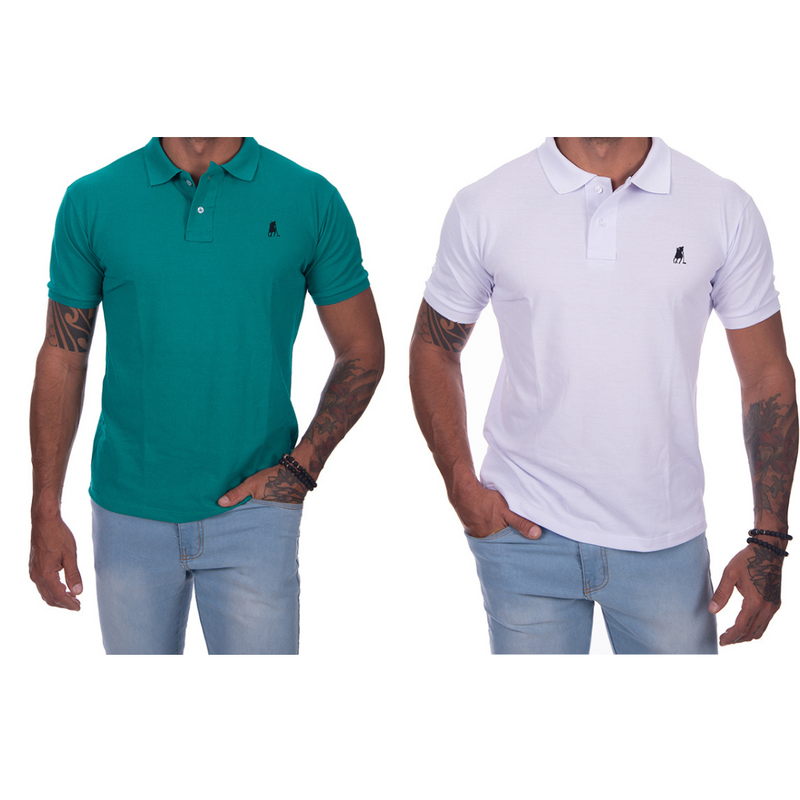 Kit  2 Camisas Polo Club Masculina Premium