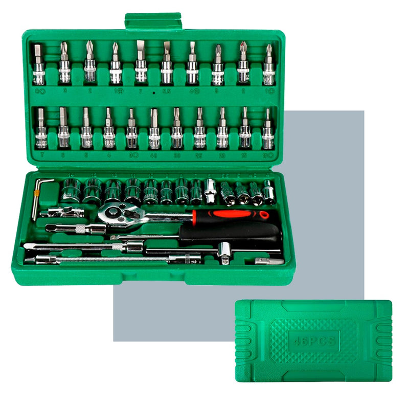Kit Ferramentas 46 Peças Com Maleta Jogo De Ferramentas Completo