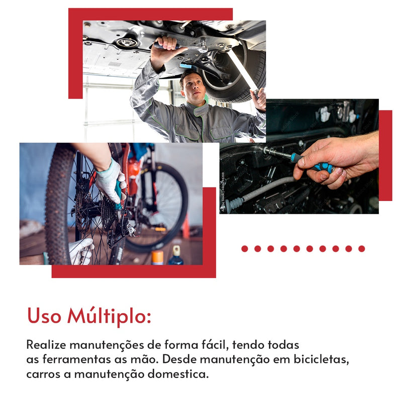 Kit Ferramentas 46 Peças Com Maleta Jogo De Ferramentas Completo