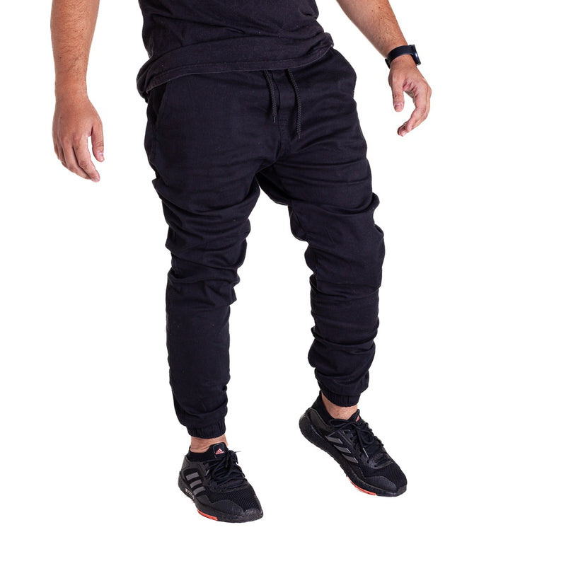 Calça Jogger Masculina Sarja com punho elástico