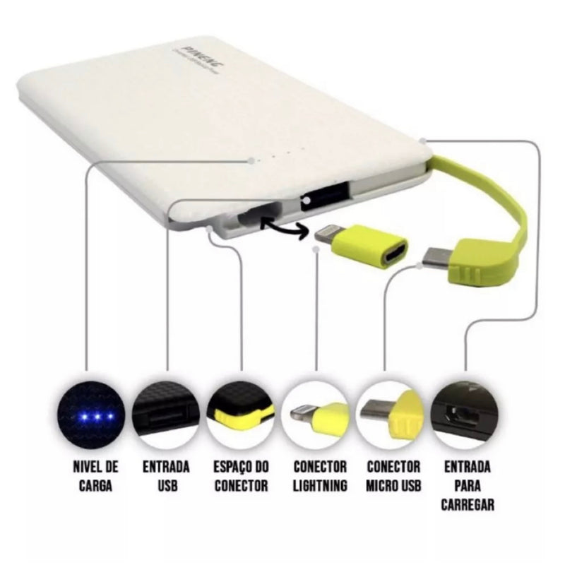 Carregador Portatil Pineng Bateria 10000mah
